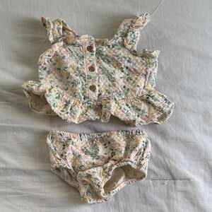 Cloud Island Floral Ruffle Diaper Cover Set